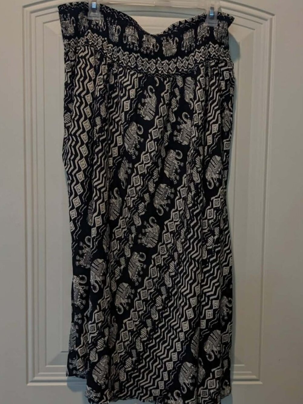 Women's Serengeti Bohemian Tribal Elephant Print Maxi Skirt size 1X - EUC